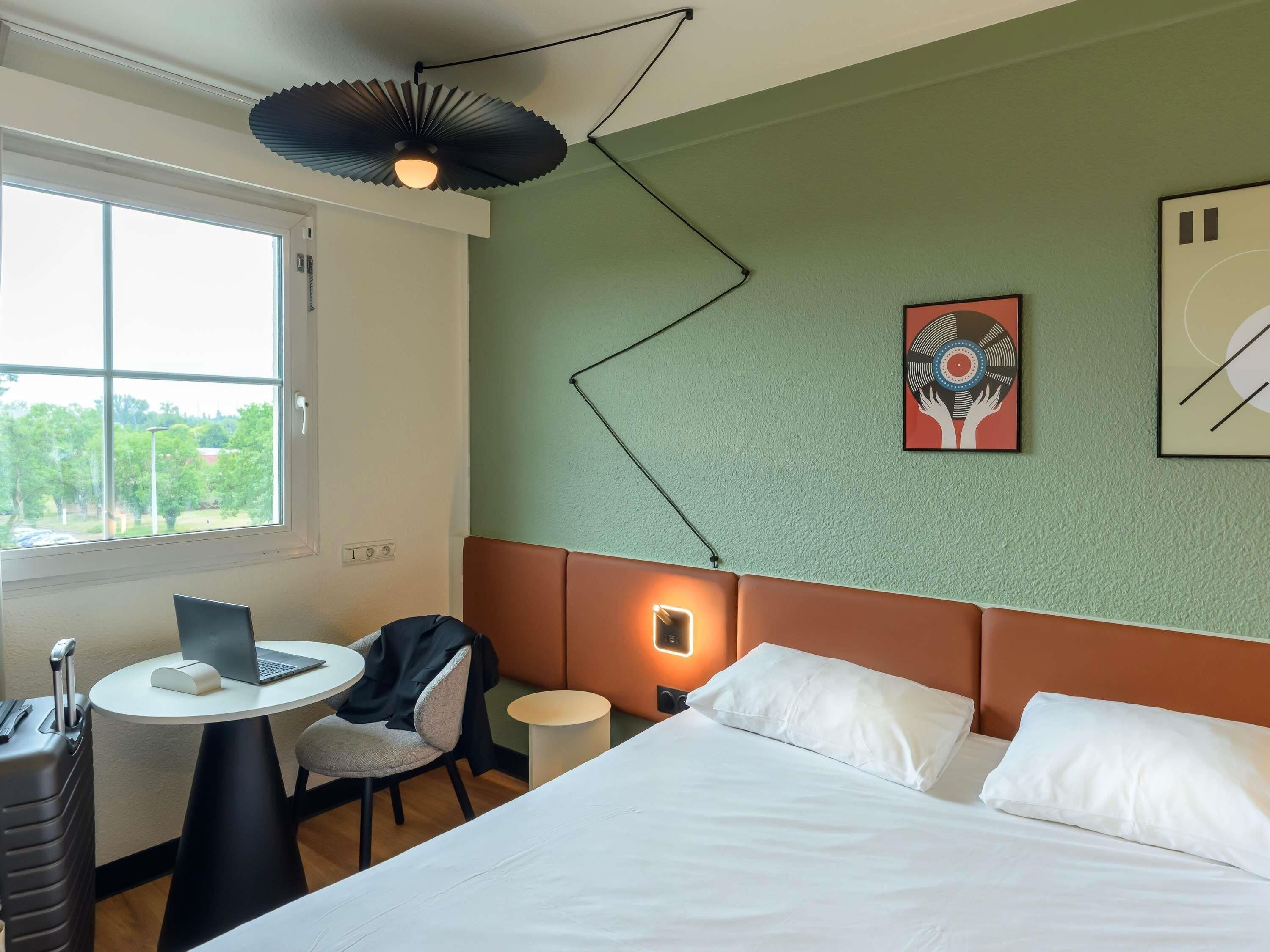 Desk, blackout drapes, iron/ironing board (on request), WiFi (free)
