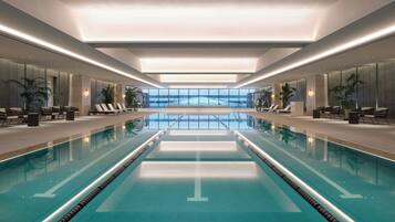 Indoor pool, open 6:00 AM to 10:00 PM, lifeguards on site
