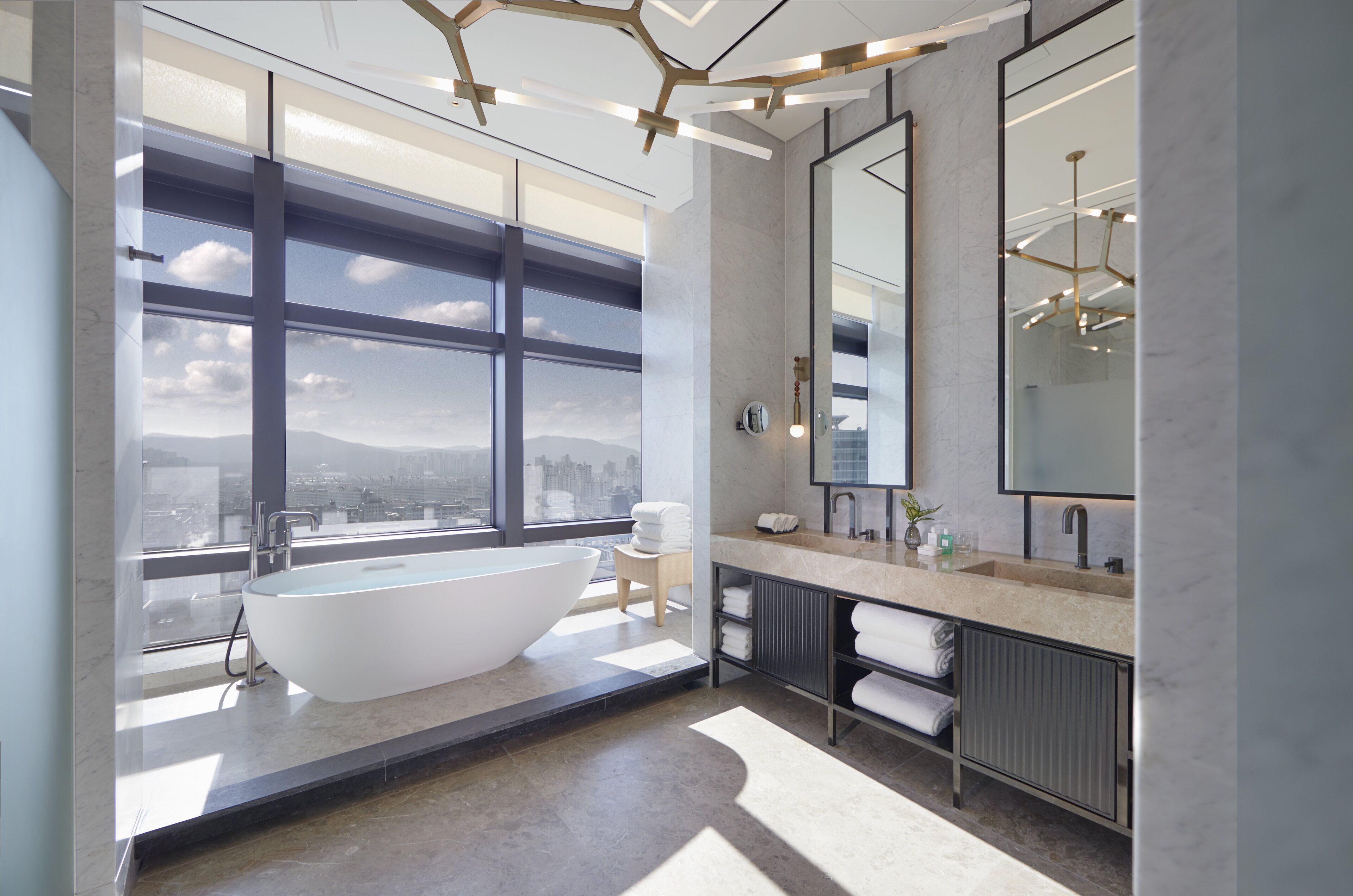 suite, 1 king bed (ambassador) | bathroom | separate bathtub and shower, deep-soaking bathtub, rainfall showerhead