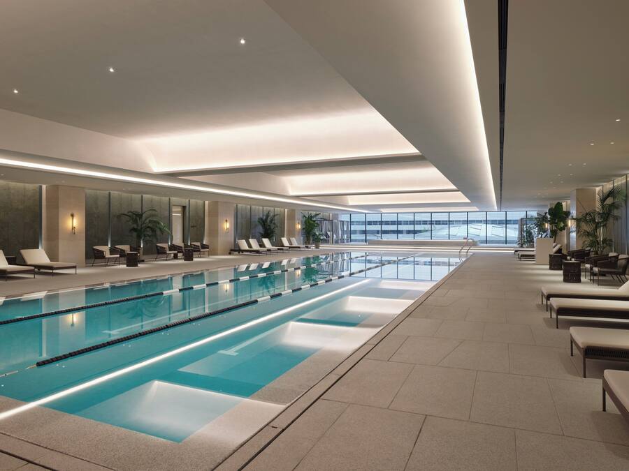 Indoor pool, open 6:00 AM to 10:00 PM, lifeguards on site