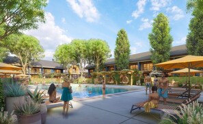 Outdoor pool, cabanas (surcharge), pool umbrellas