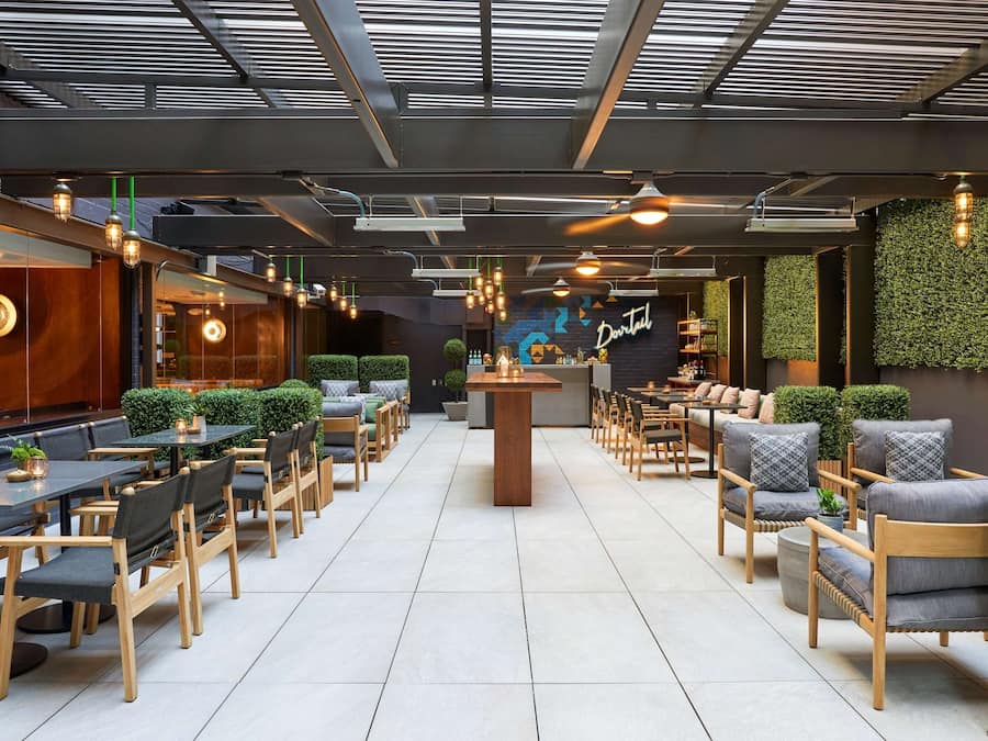 Outdoor banquet area