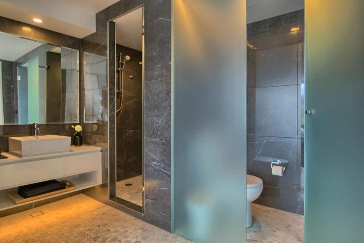 crown suite | bathroom | designer toiletries, hair dryer, towels, soap