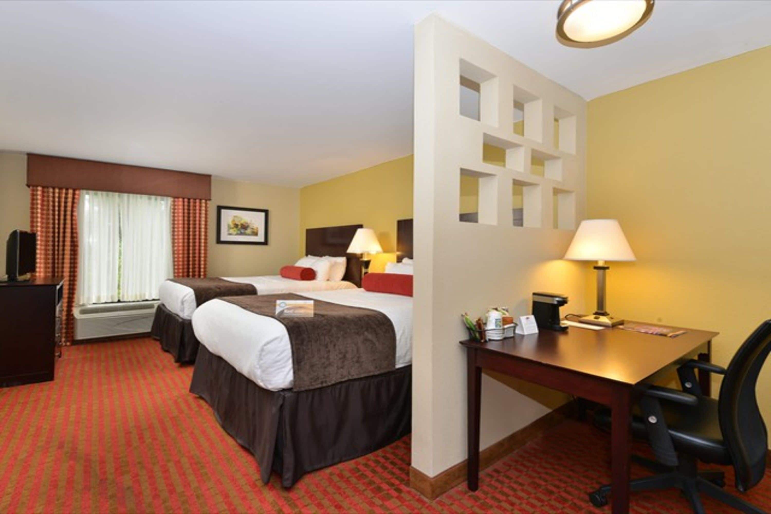 suite, multiple beds, non smoking | in-room safe, desk, laptop workspace, blackout curtains