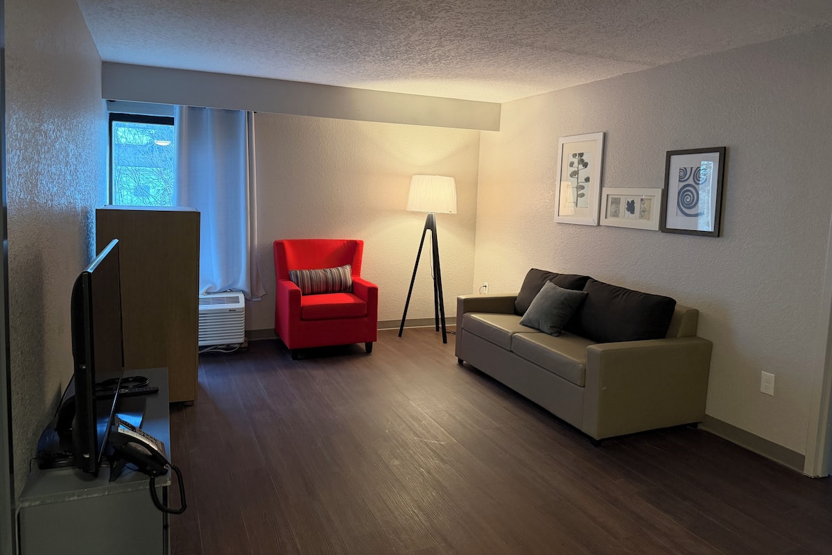 Suite, 1 King Bed, Non Smoking | Living area | TV