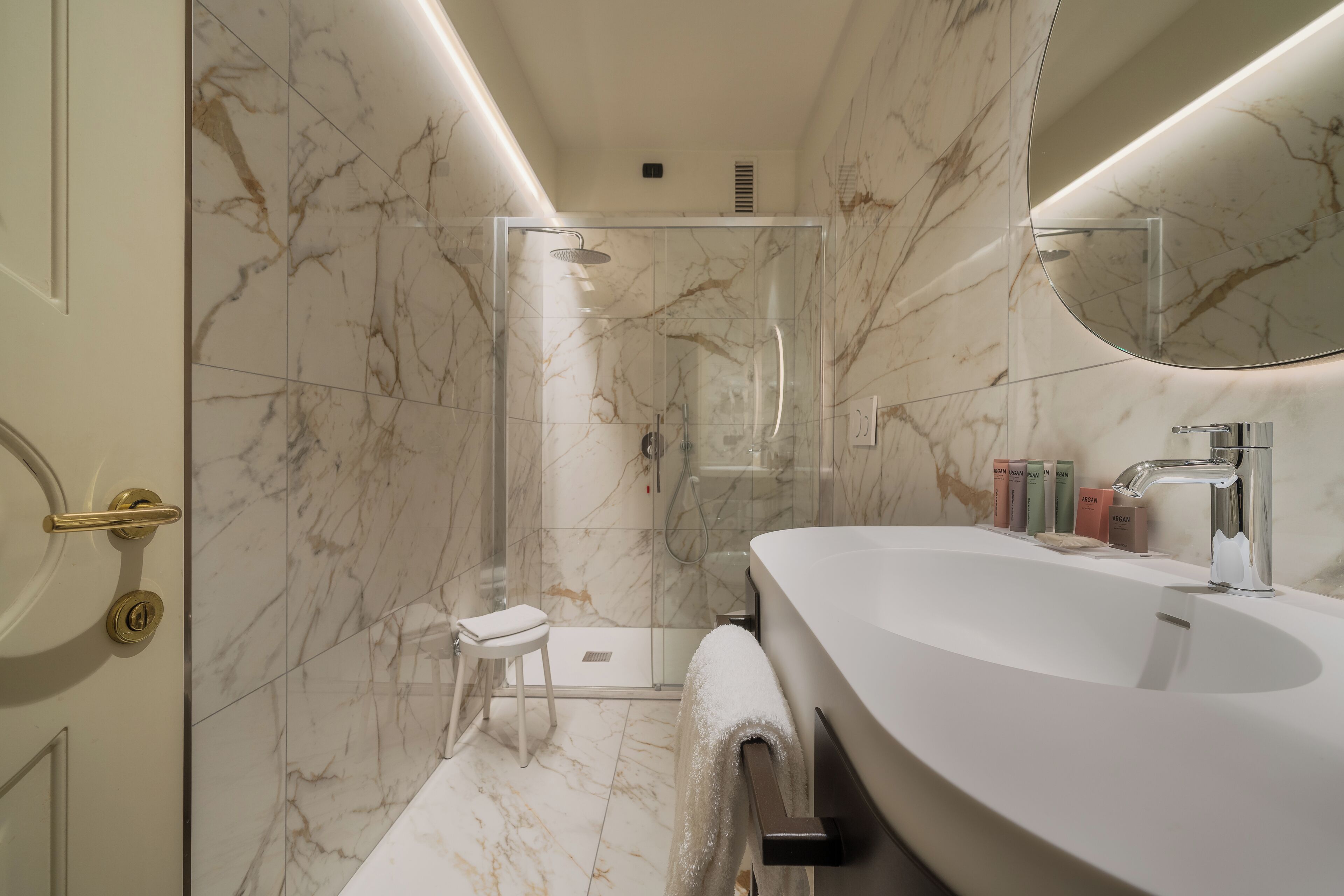 free toiletries, hair dryer, towels