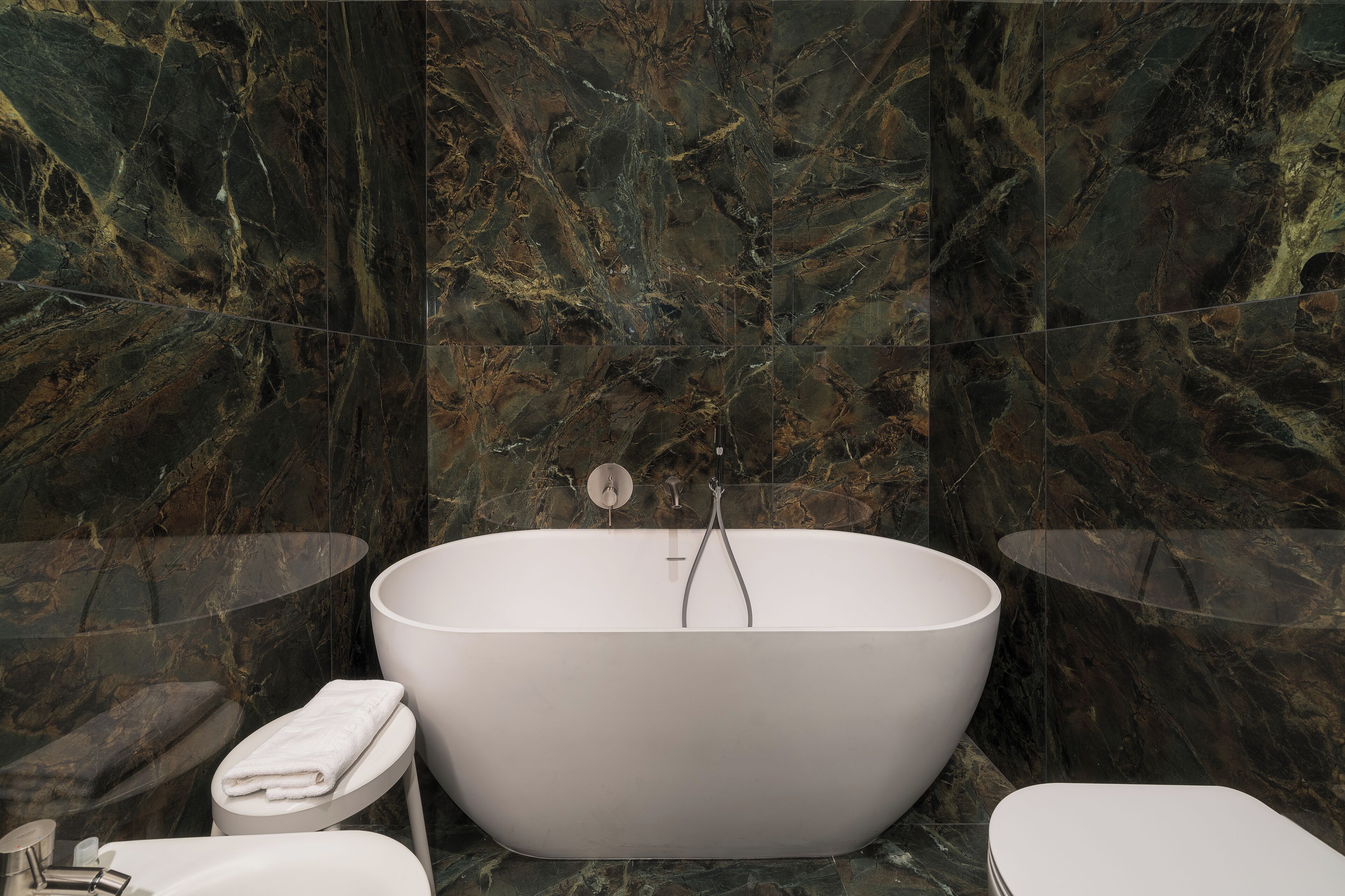 free toiletries, hair dryer, towels