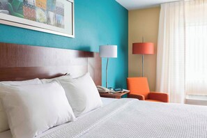 1 bedroom, premium bedding, desk, blackout curtains