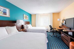 Premium bedding, desk, blackout curtains, iron/ironing board