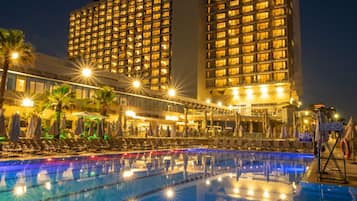 Outdoor pool, open 7:00 AM to 6:30 PM, cabanas (surcharge)