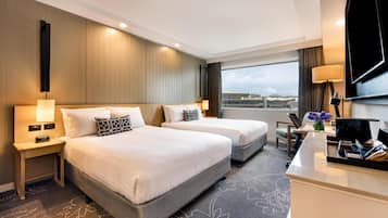 Hypo-allergenic bedding available, in-room safe, desk, laptop workspace