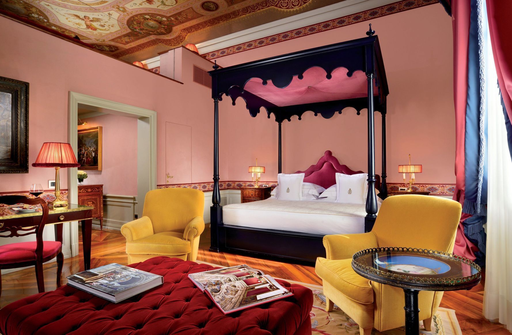 Premium bedding, down comforters, minibar, in-room safe