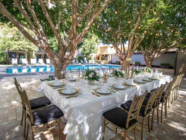Outdoor banquet area