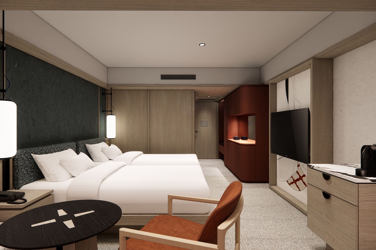 Studio, 2 eenpersoonsbedden, niet-roken (Plus) | Luxe beddengoed, een kluis op de kamer, een bureau, een laptopwerkplek