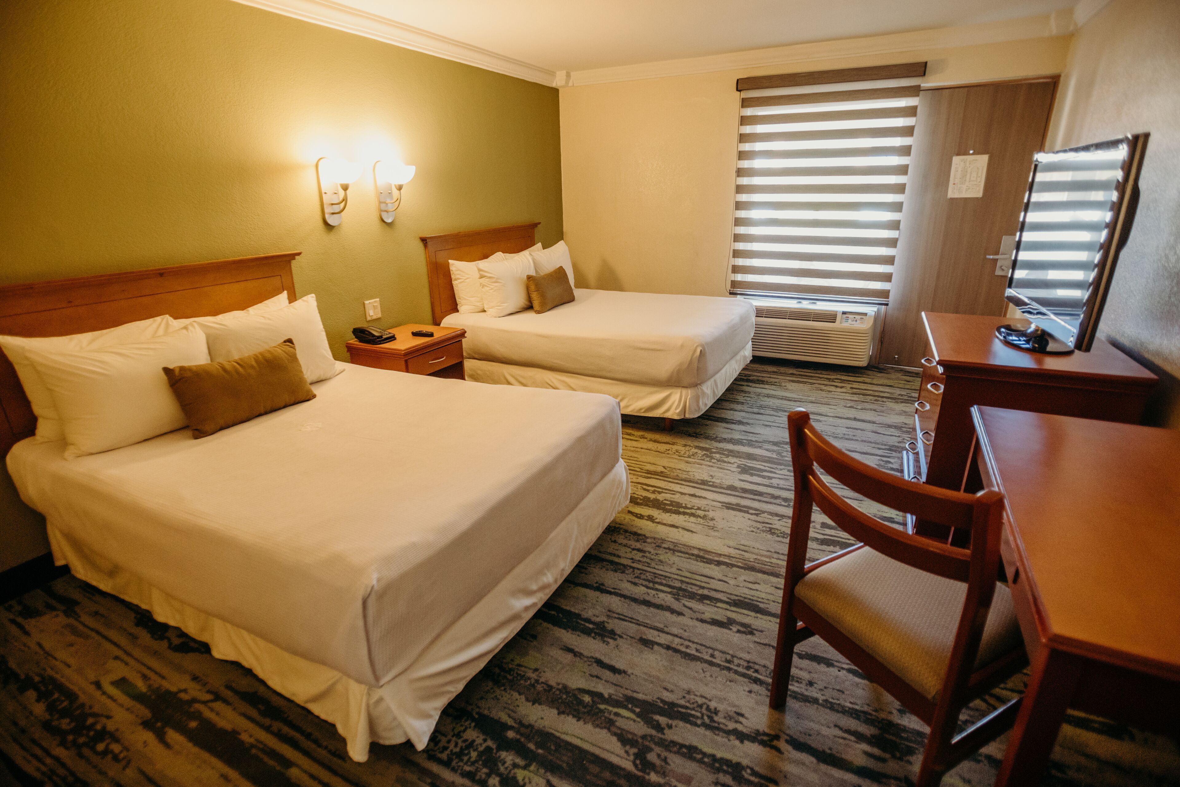 In-room safe, desk, laptop workspace, blackout drapes