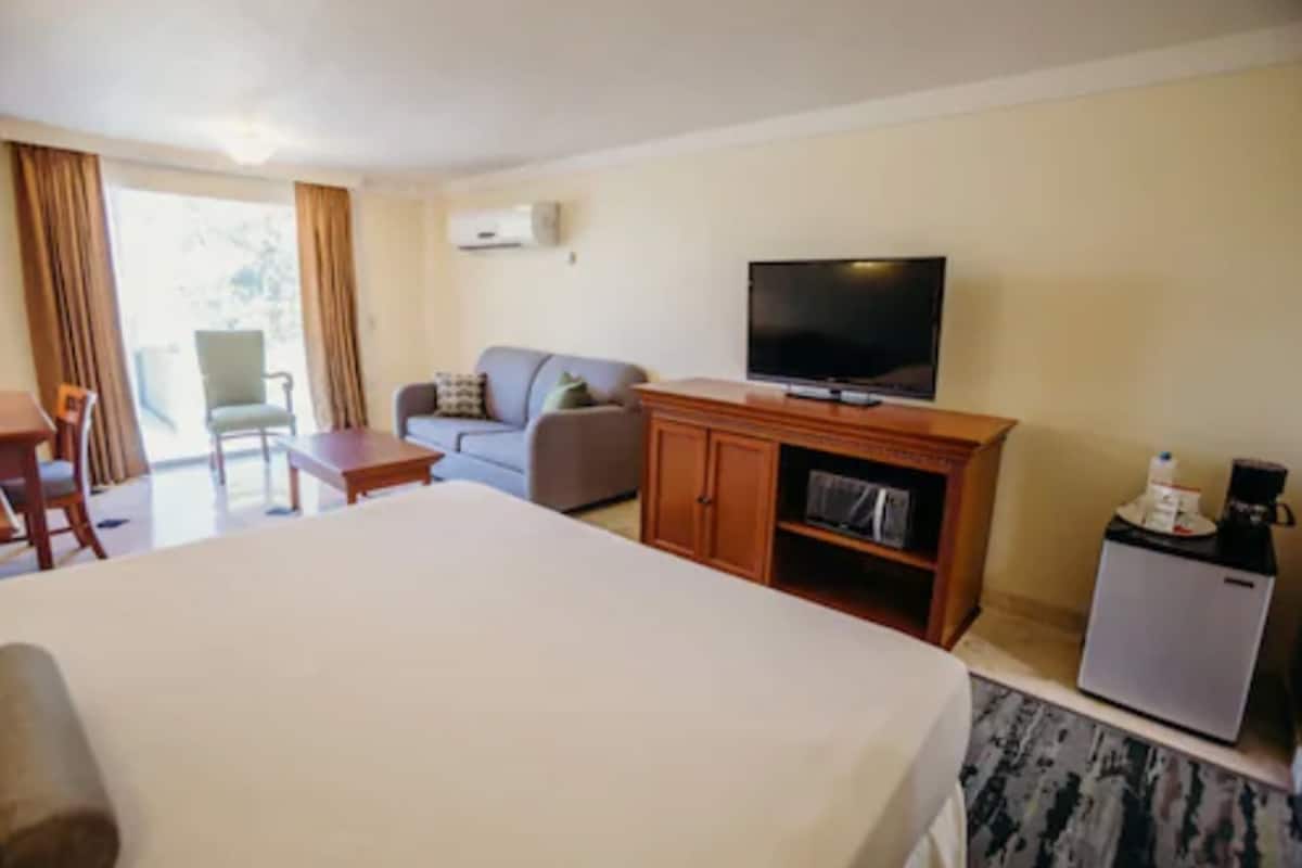 In-room safe, desk, laptop workspace, blackout drapes