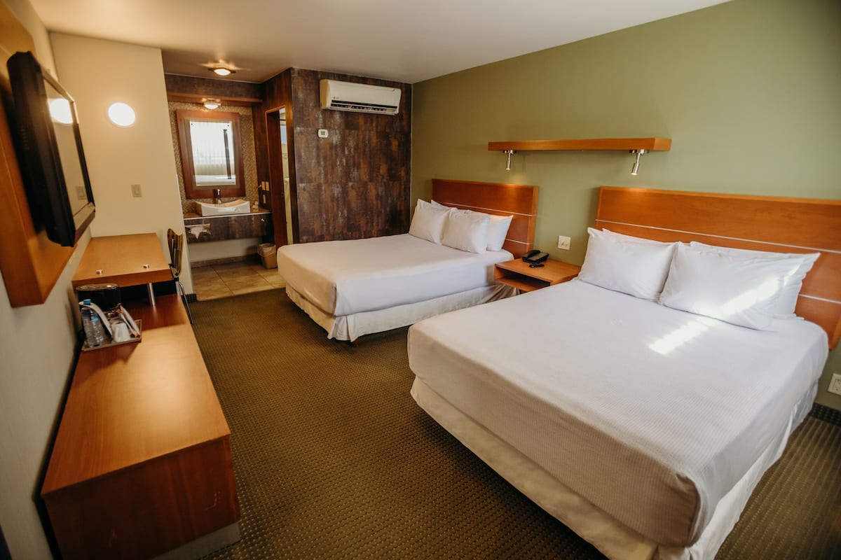 In-room safe, desk, laptop workspace, blackout drapes