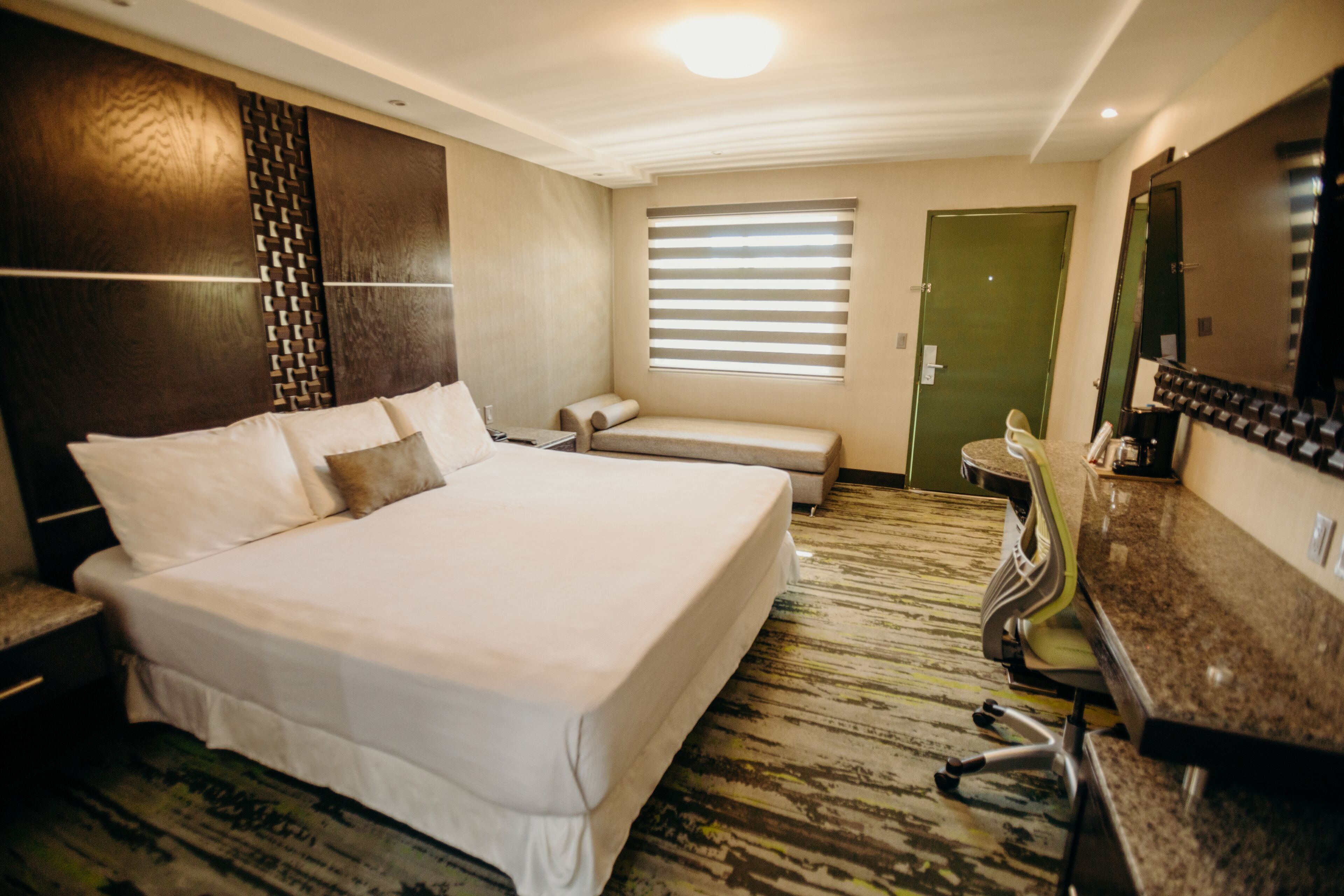 In-room safe, desk, laptop workspace, blackout drapes