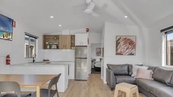 Cabin | Living area | 50-inch flat-screen TV with digital channels, TV, DVD player