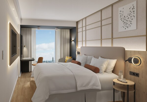 Premium bedding, pillow-top beds, in-room safe, desk