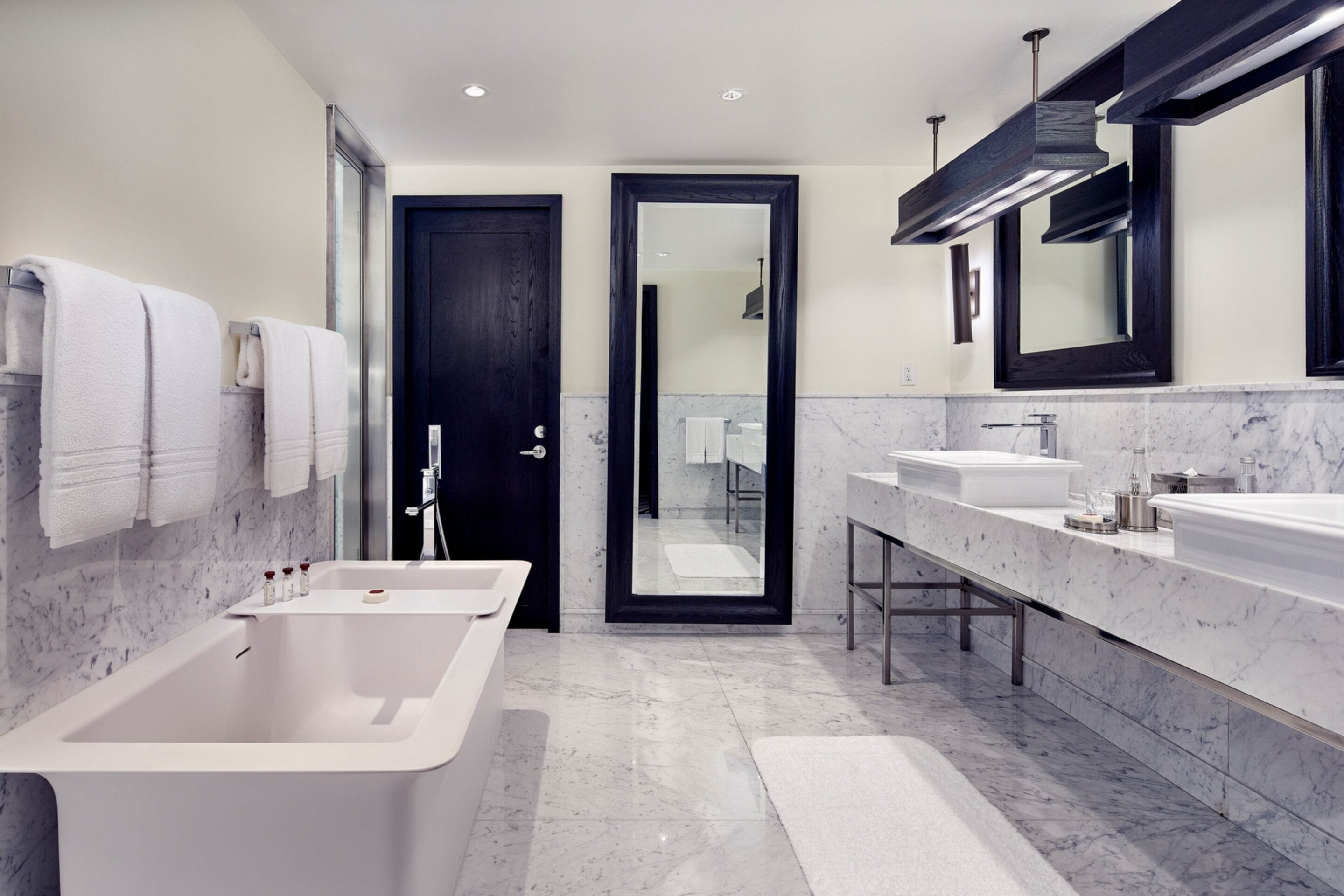 presidential suite | bathroom | separate bathtub and shower, designer toiletries, hair dryer, bathrobes