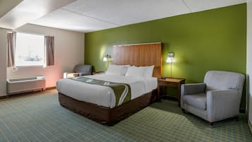 Hypo-allergenic bedding, desk, laptop workspace, soundproofing