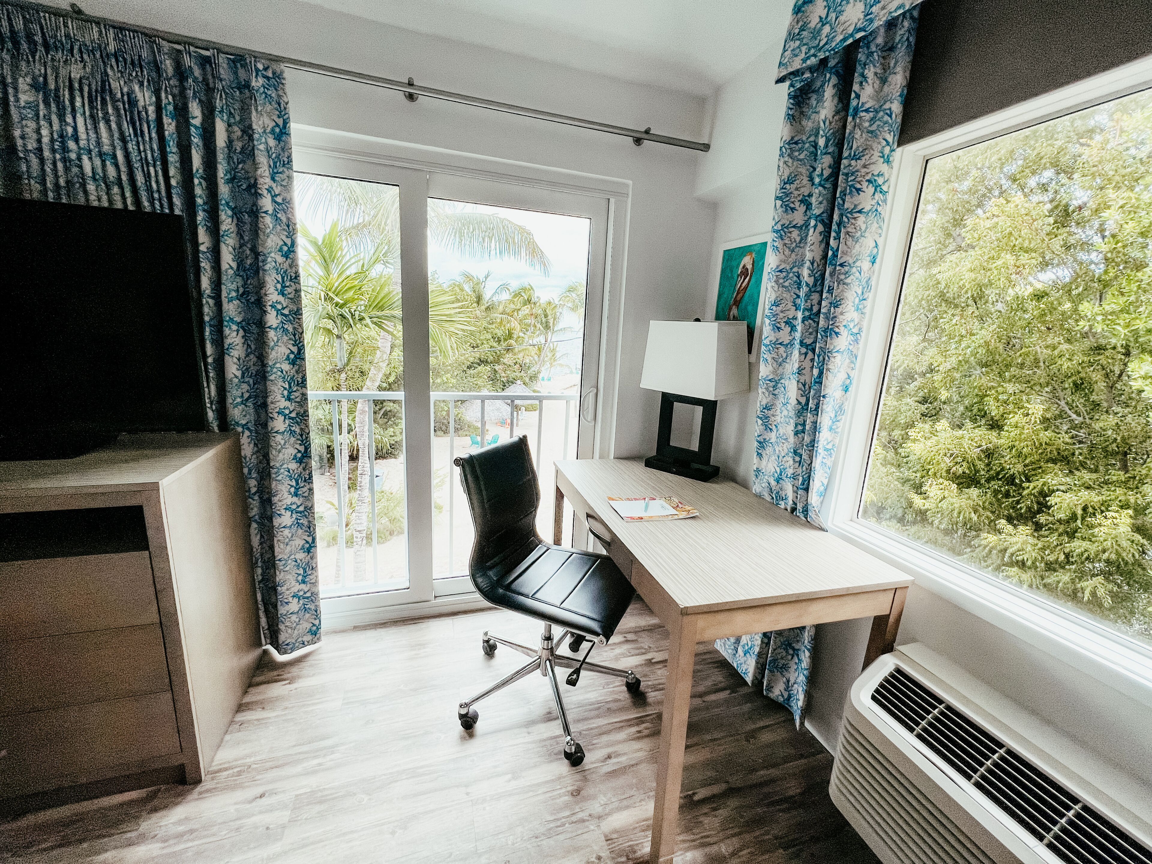 premier bay view with one king bed & juliet balcony | 1 bedroom, in-room safe, desk, laptop workspace