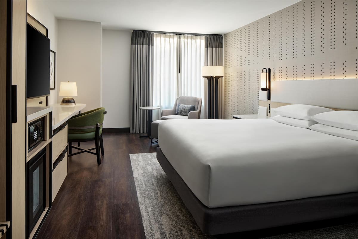 Premium bedding, down comforters, pillowtop beds, in-room safe
