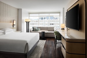 Premium bedding, down comforters, pillowtop beds, in-room safe