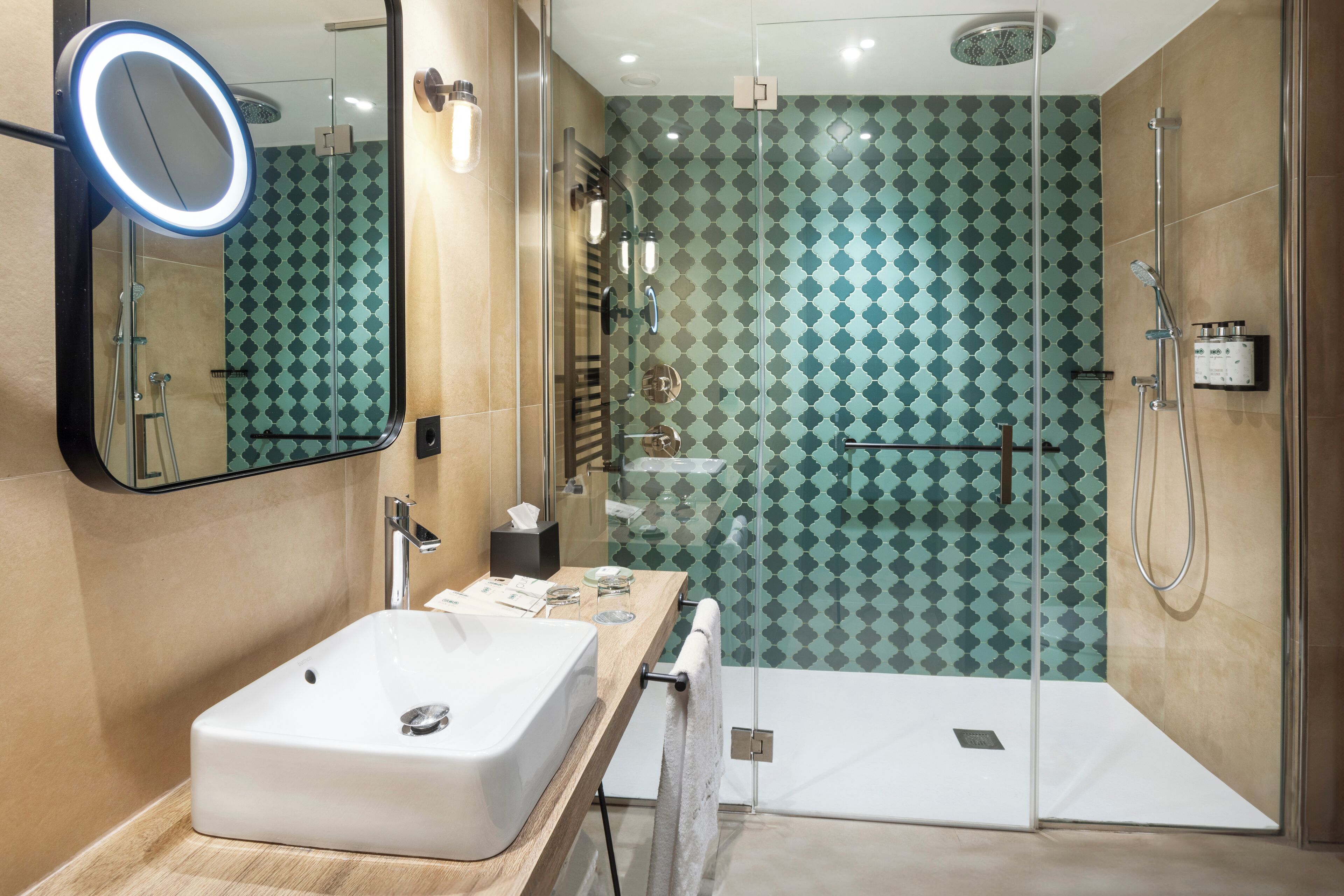 eco-friendly toiletries, hair dryer, bidet, towels