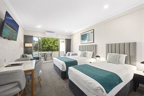 Superior Twin Room, Balcony, River View | 1 bedroom, Select Comfort beds, desk, iron/ironing board