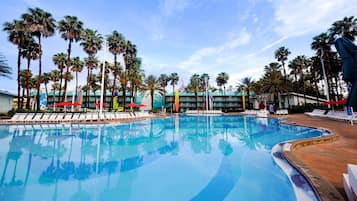 2 outdoor pools, pool umbrellas, sun loungers
