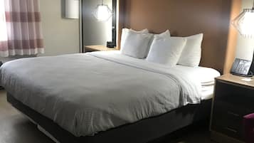 Suite, 1 Bedroom, Accessible, Non Smoking (1 King Bed, Mobility, Tub w/Grab Bars) | 1 bedroom, hypo-allergenic bedding, down duvets, desk