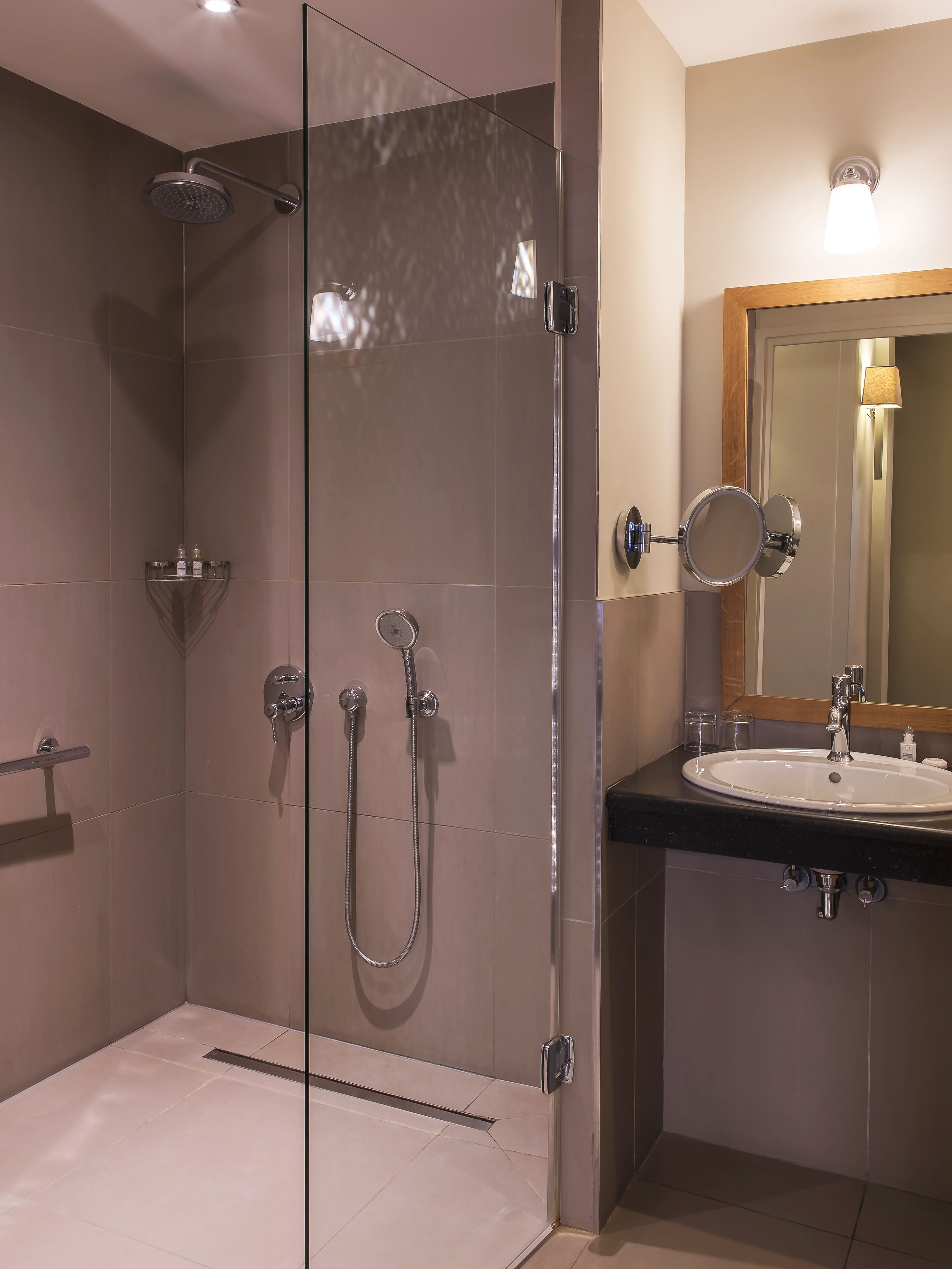 luxury triple room | bathroom | shower, rainfall showerhead, designer toiletries, hair dryer