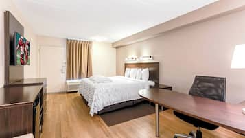 Desk, laptop workspace, blackout drapes, WiFi (free)
