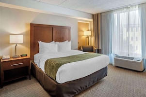Standard Room, 1 Queen Bed, Non Smoking | In-room safe, desk, laptop workspace, soundproofing