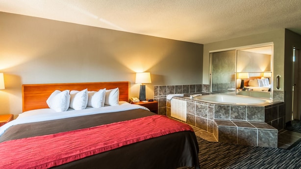 Jacuzzi King Room, 1 King Bed, Non Smoking | 書桌、免費無線上網、床單
