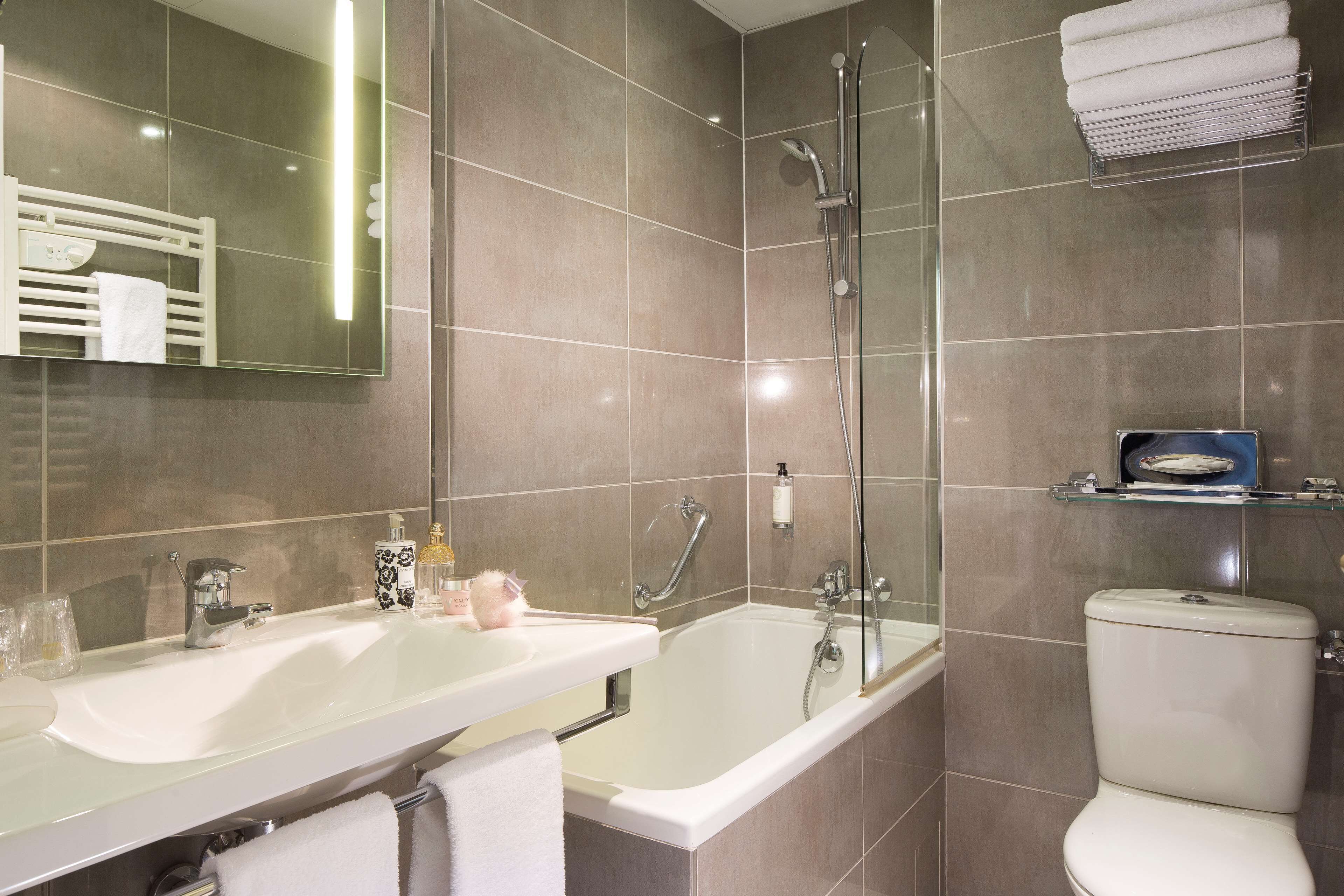 free toiletries, hair dryer, towels