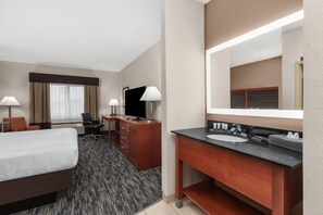 Kamer, 1 kingsize bed | 1 slaapkamer, luxe beddengoed, een bureau, een laptopwerkplek