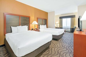 Deluxe Suite, 2 Queen Beds, Non Smoking | Premium bedding, desk, laptop workspace, blackout drapes
