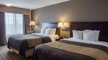 Premium bedding, blackout drapes, soundproofing, iron/ironing board