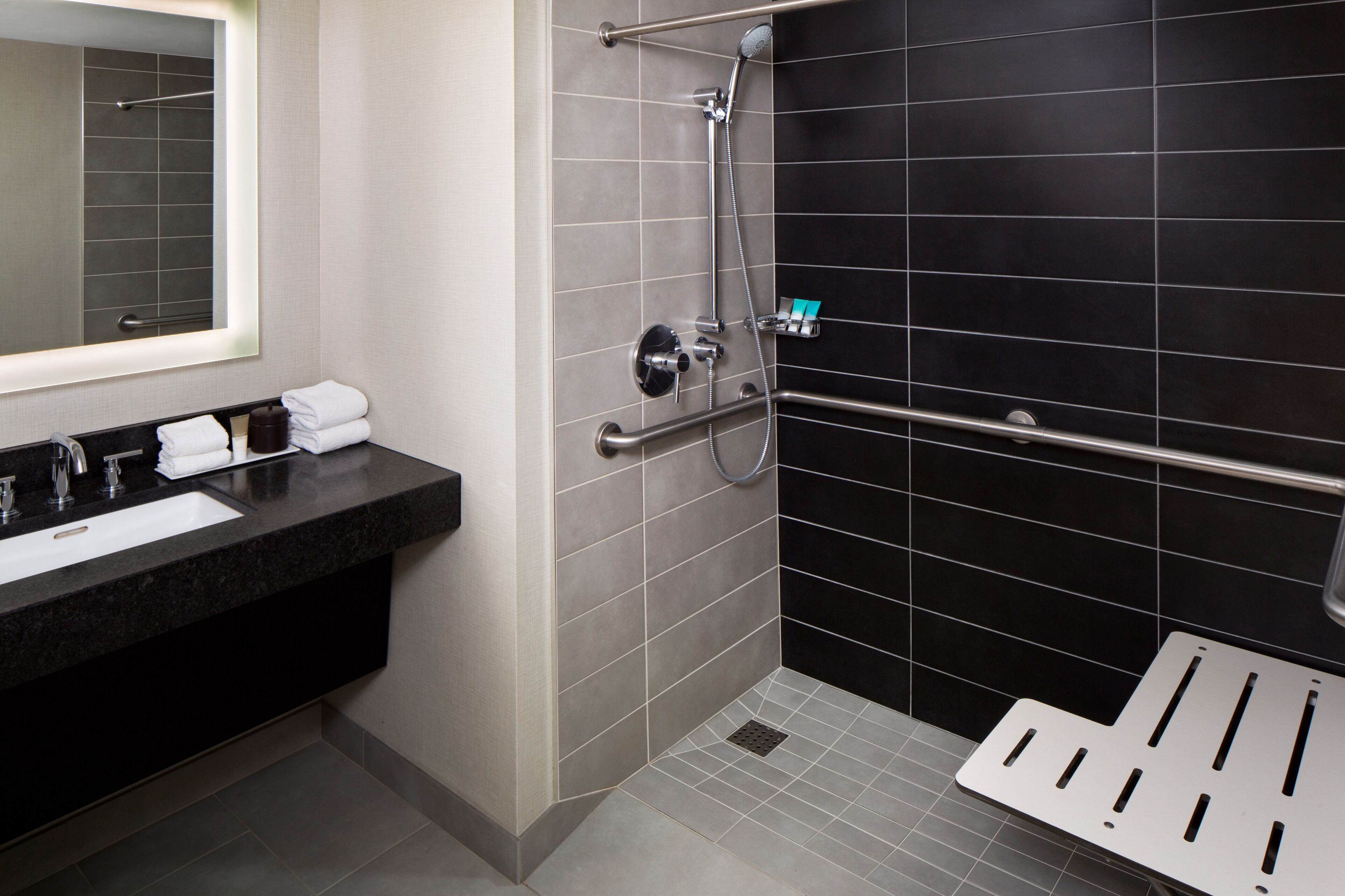 hypo-allergenic bedding, in-room safe, desk, blackout curtains