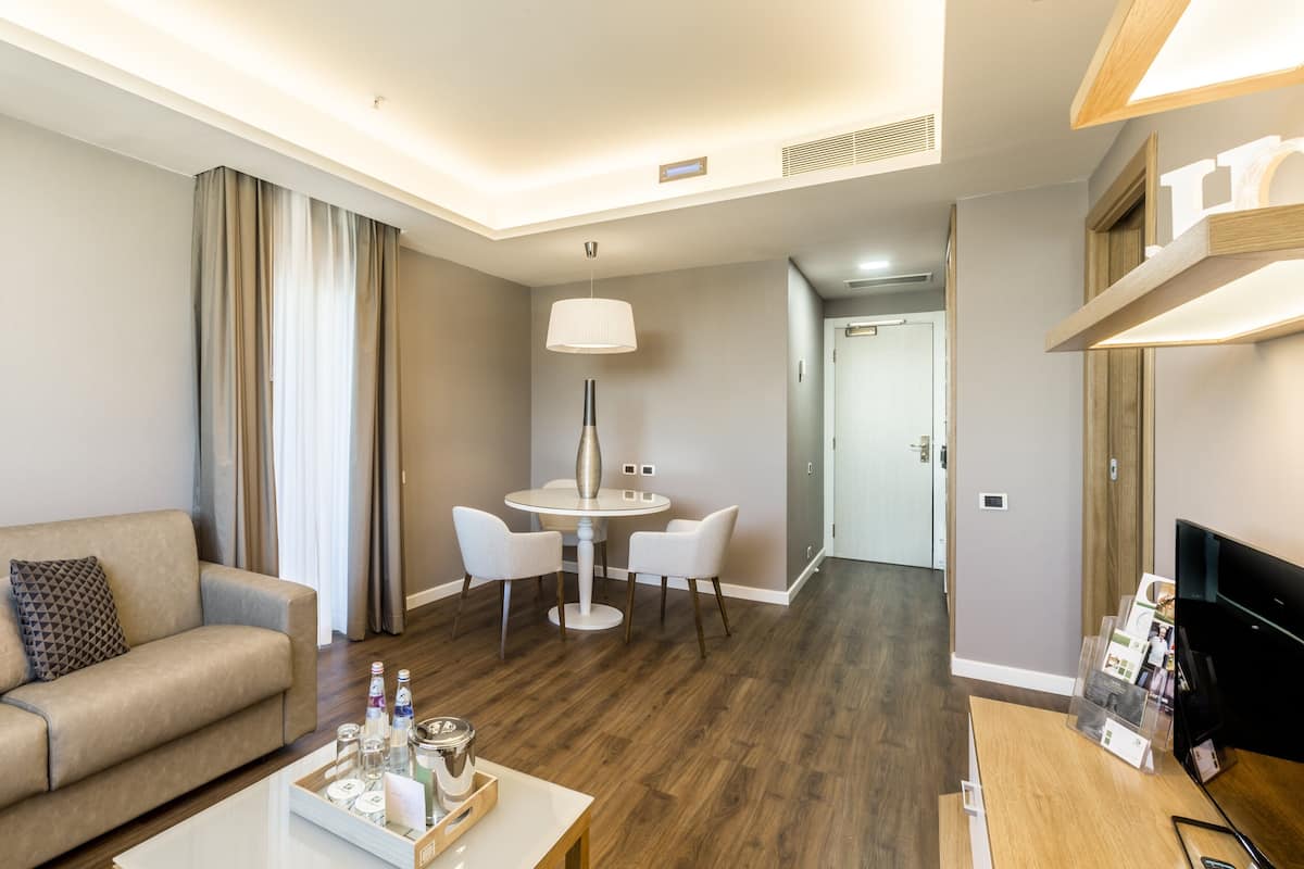 Suite, 1 Bedroom (Terrace Access) | In-room safe, desk, laptop workspace, blackout curtains