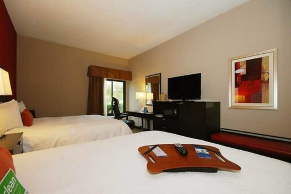 two queen beds non smoking | in-room safe, blackout curtains, iron/ironing board