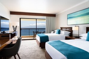 Quarto, 2 camas de casal, para não fumantes, de frente para o oceano (Moana Oceanfront) | 1 quarto, cofres nos quartos, escrivaninha, cortinas blackout