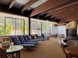 Indoor pool, open 8:00 AM to 8:00 PM, lifeguards on site