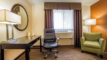 In-room safe, desk, laptop workspace, blackout drapes
