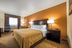 In-room safe, desk, laptop workspace, blackout curtains