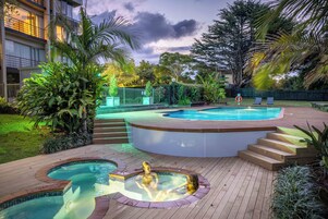 Outdoor pool, open 8:00 AM to 8:30 PM, sun loungers