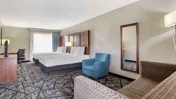 Business Room, 2 Queen Beds, Non Smoking, Refrigerator & Microwave (Oversized Room) | Iron/ironing board, free WiFi, bed sheets